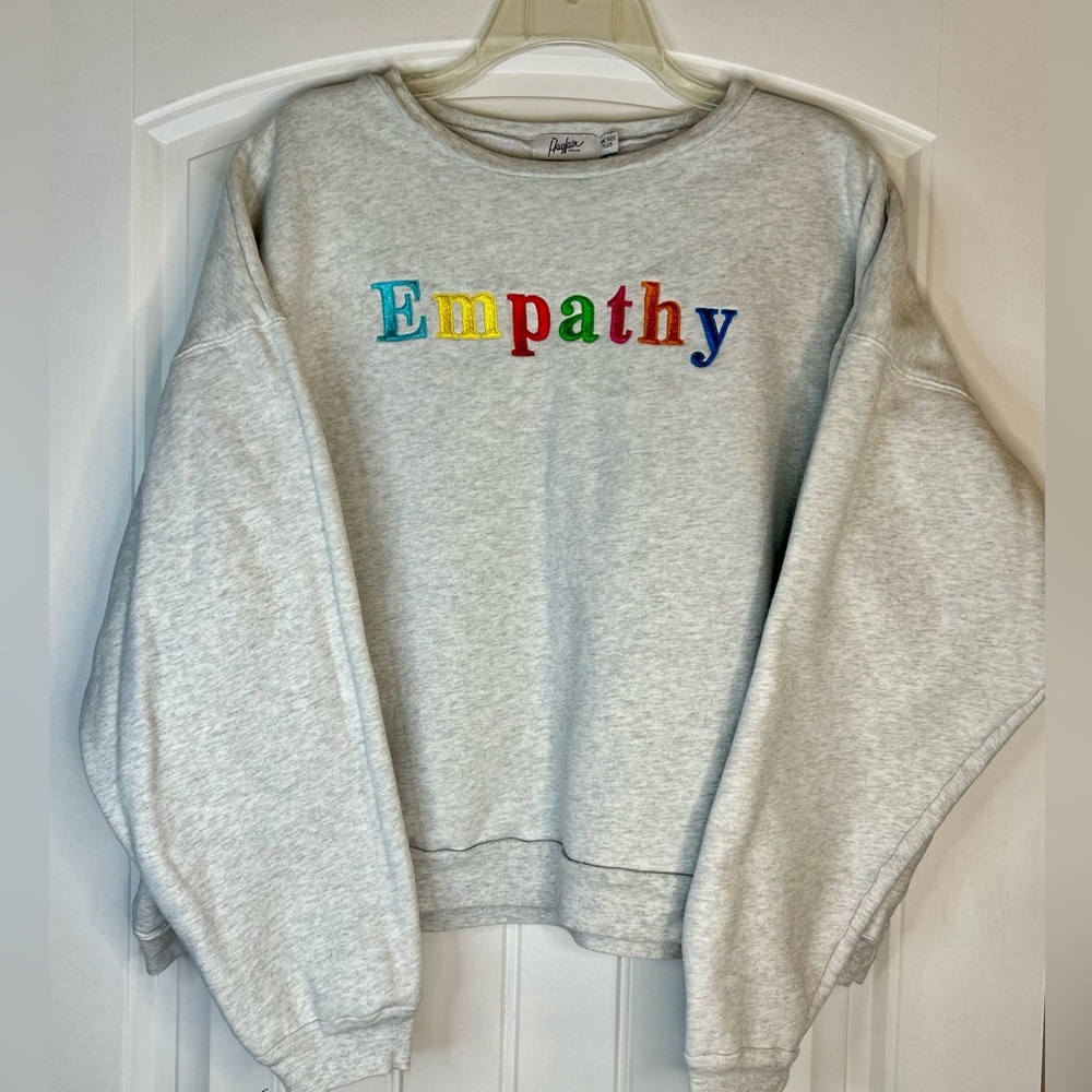 The Mayfair Group Empathy Always Crewneck Gray Women’s One Size Plus